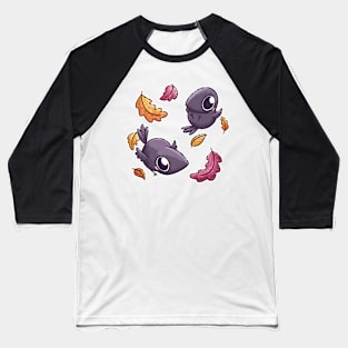 Crows and Colorful Autumn Leaves Baseball T-Shirt